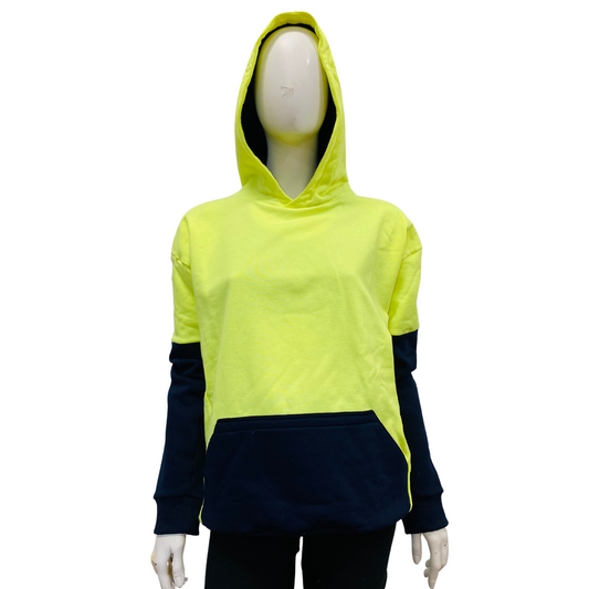 HI-VIS Hoodie (In-front pocket)	Yellow/Navy - Yellow Back